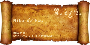 Mike Ákos névjegykártya